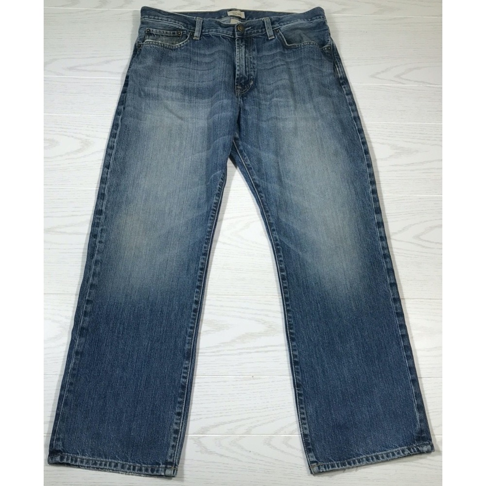 Y2K Gap Straight Fit Jeans Men 35x30 Blue Faded 100% Cotton Mid Rise Work School